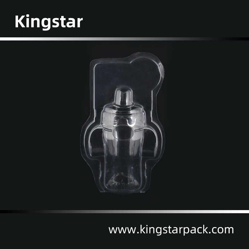 Thermoformed clamshell blister packaging for silicone baby feeding bottles